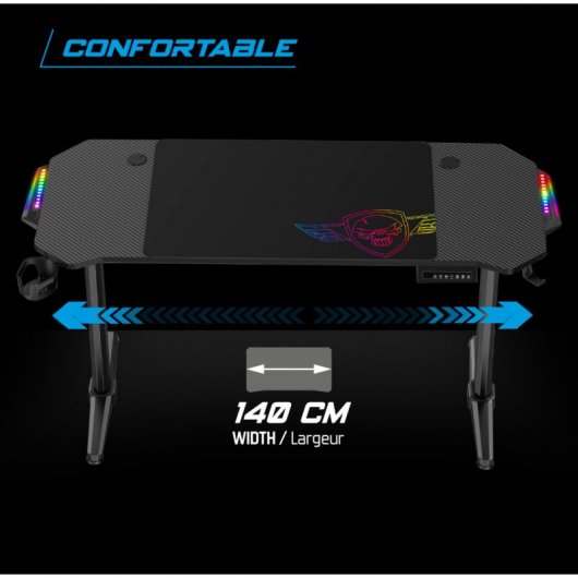 Spirit of Gamer Headquarter 800 Mesa Gaming RGB Regulable Negro