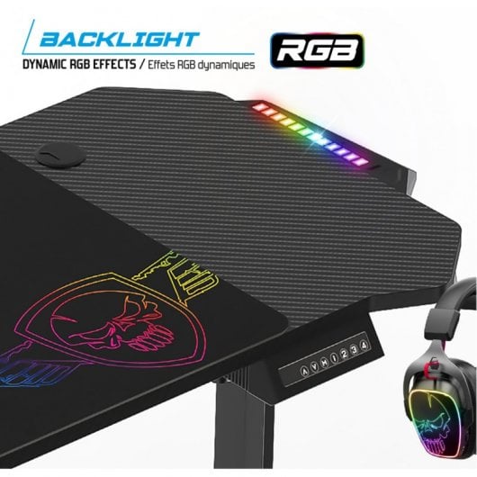 Spirit of Gamer Headquarter 800 Mesa Gaming RGB Regulable Negro
