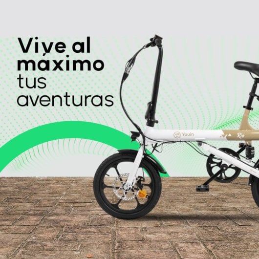 Youin Rio Bicicleta Elétrica Dobrável 16" 250W 45Km Autonomia Suspensão Traseira