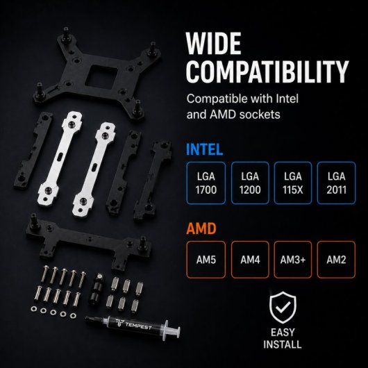 Tempest Cooler 6Pipes Blanc A-RGB Double dissipateur thermique Ventilateur CPU 2x120 mm Blanc
