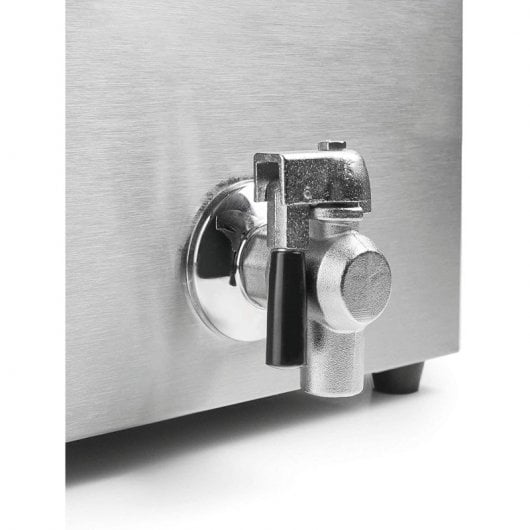 Lacor 69468 Elektrofritteuse mit professionellem Wasserhahn, 8 l, 3250 W, Edelstahl