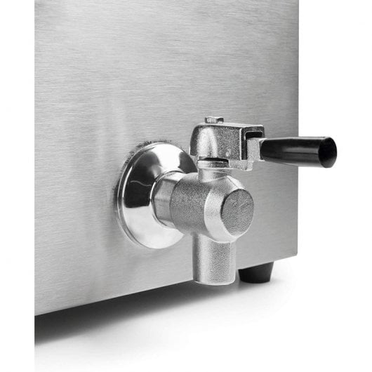 Lacor 69468 Elektrofritteuse mit professionellem Wasserhahn, 8 l, 3250 W, Edelstahl