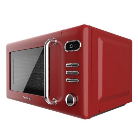 Cecotec ProClean 5110 Retro Red Micro-Ondas Digital Vintage com Grill 20L 700W Vermelho