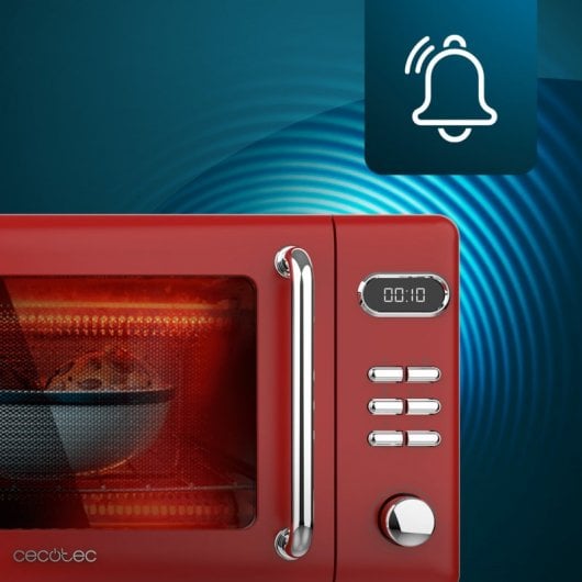 Cecotec ProClean 5110 Retro Red Micro-Ondas Digital Vintage com Grill 20L 700W Vermelho