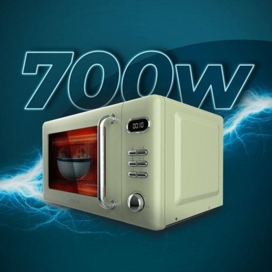 Mikrowelle Cecotec ProClean 5110 Retro Green 20L 700W mit Grill 8 Programme