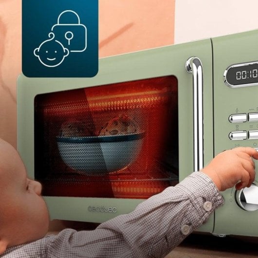 Mikrowelle Cecotec ProClean 5110 Retro Green 20L 700W mit Grill 8 Programme