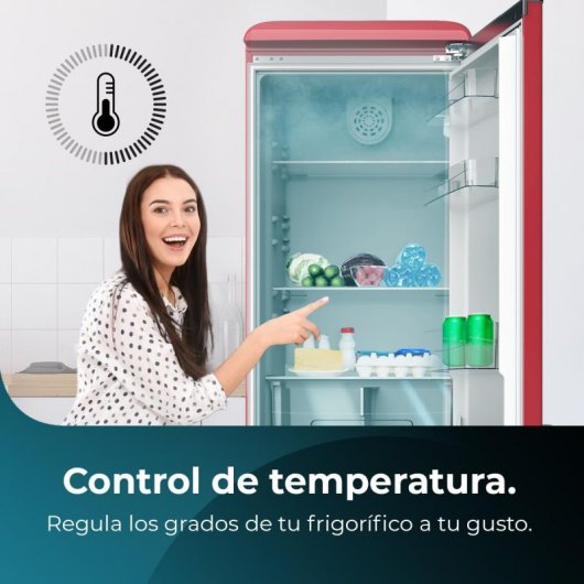 Cecotec Bolero CoolMarket Combi Origin 300 Red E Frigorífico Combi Retro E Rojo