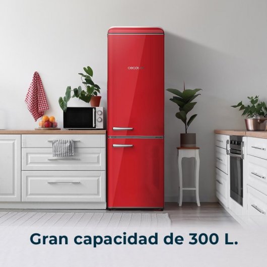Cecotec Bolero CoolMarket Combi Origin 300 Red E Frigorífico Combi Retro E Rojo