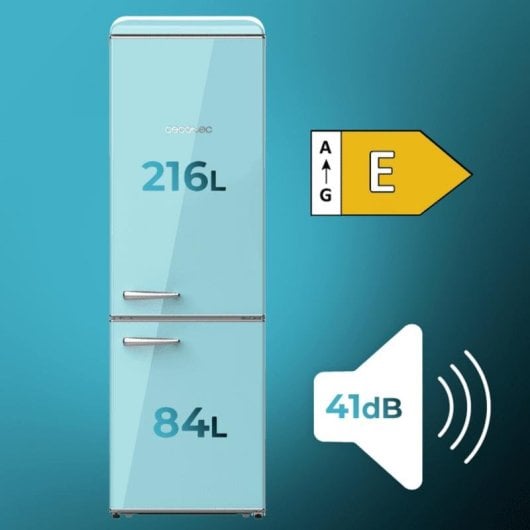 Frigorífico Combi Cecotec Bolero CoolMarket Combi Origin 300 Blue E Defrost 192cm 300L E Azul