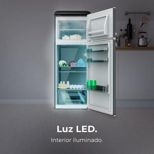 Frigorífico Dois Portas Cecotec Bolero CoolMarket 2D Origin 215 Black E Defrost 148,5cm 215L E Preto