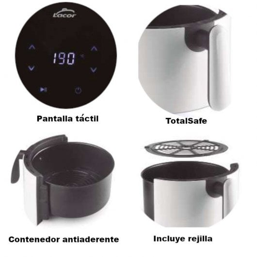 Lacor 69509 Heißluftfritteuse 3L 1000W Weiß