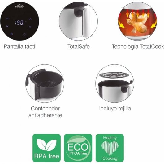 Lacor 69509 Heißluftfritteuse 3L 1000W Weiß