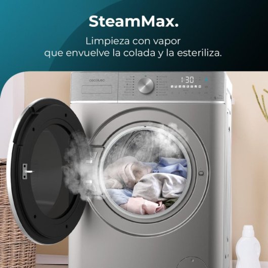 Cecotec Bolero Wash&Dry 8580 Inverter Steel B Máquina de Lavar e Secar Roupa 8Kg/5Kg B Aço Inoxidável