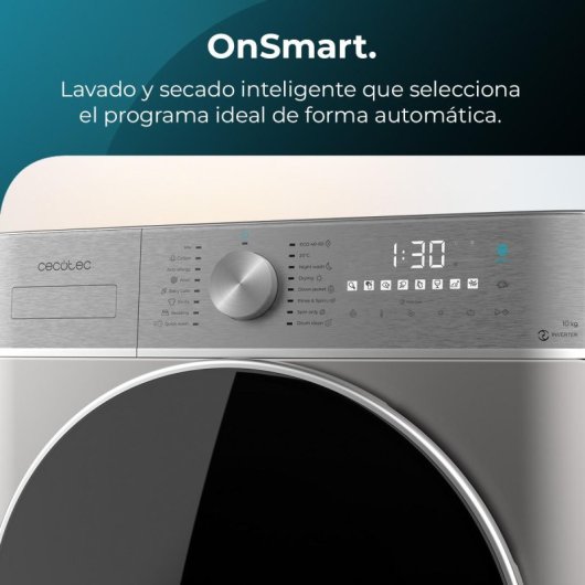 Cecotec Bolero Wash&Dry 8580 Inverter Steel B Máquina de Lavar e Secar Roupa 8Kg/5Kg B Aço Inoxidável