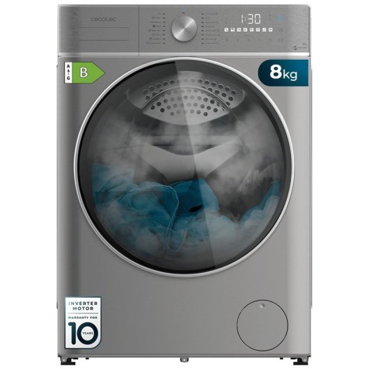 Cecotec Bolero Wash&Dry 8580 Inverter Steel B Máquina de Lavar e Secar Roupa 8Kg/5Kg B Aço Inoxidável