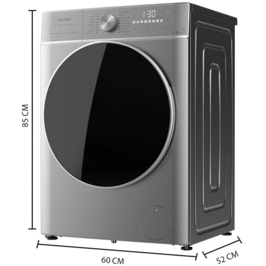 Cecotec Bolero Wash&Dry 8580 Inverter Steel B Máquina de Lavar e Secar Roupa 8Kg/5Kg B Aço Inoxidável