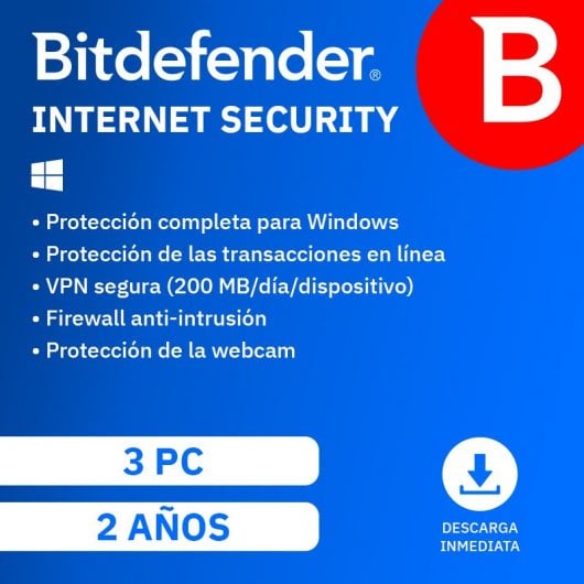 Bitdefender Internet Security 3 Dispositivos 2 Años