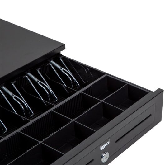 Kassalade Iggual IRON-HD 41cm 5 biljetten 8 munten zwart