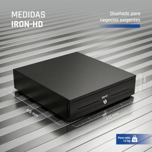 Kassalade Iggual IRON-HD 41cm 5 biljetten 8 munten zwart