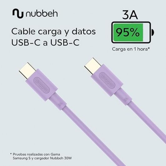Nubbeh Elisium Cable USB-C a USB-C 1m 3A Lila
