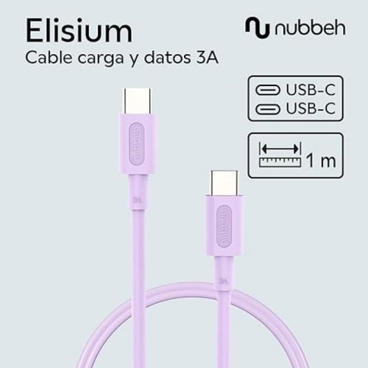 Nubbeh Elisium Cable USB-C a USB-C 1m 3A Lila