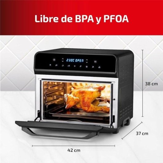 Friggitrice ad Aria Ufesa Magnum 23L 1800W Doppia Resistenza XXL Nera