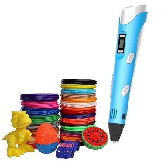 Klack Pack Bolígrafo Lápiz de Impresión 3D Juguete para Niños + 50 Metros de PLA Azul