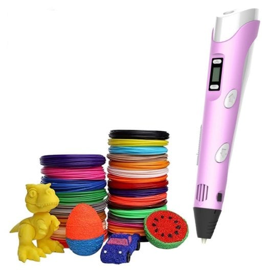 Klack Pack Bolígrafo Lápiz de Impresión 3D Juguete para Niños + 50 Metros de PLA Rosa