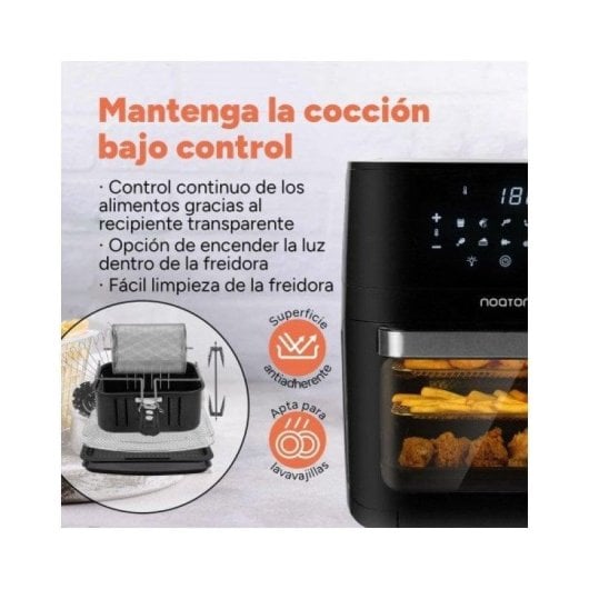 Fritadeira de Ar Noaton A120 Ultra Pro 12L 1800W com 10 Programas e Acessórios