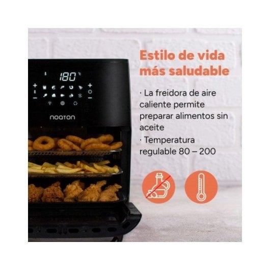 Fritadeira de Ar Noaton A120 Ultra Pro 12L 1800W com 10 Programas e Acessórios