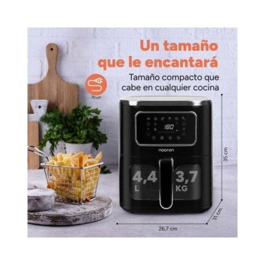 Heißluftfritteuse Noaton A44 Pro 4,4L 1450W Schwarz Touchscreen Grill