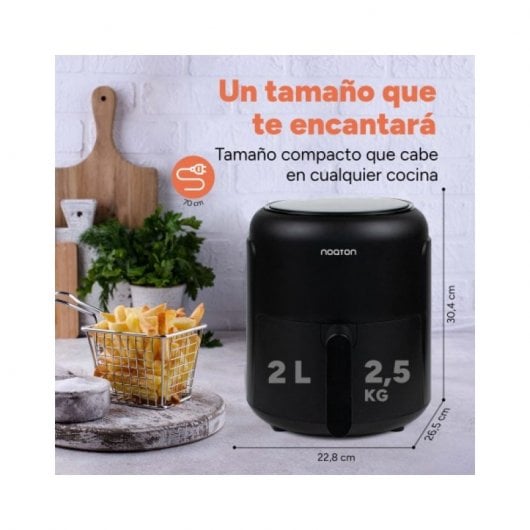 Friggitrice ad aria Noaton A20 Essential 2L 1000W Nera