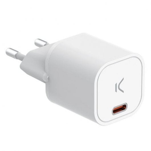 Caricabatterie Ksix Mini GaN 30 W Power Delivery Ricarica rapida USB-C Bianco