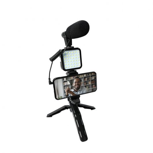 Kit Bigben Vlogging Treppiede + Luce LED Xs Nero