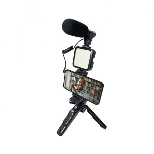 Kit Bigben Vlogging Treppiede + Luce LED Xs Nero