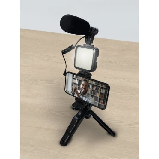 Bigben Vlogging Kit Stativ + LED-Licht Xs Schwarz