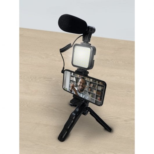 Kit Bigben Vlogging Treppiede + Luce LED Xs Nero