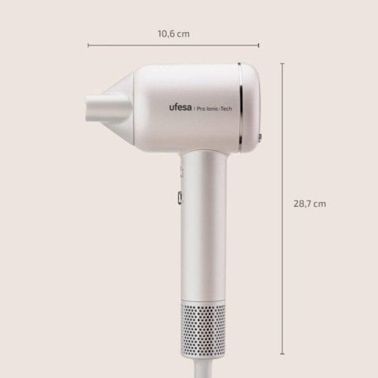 Ionen Föhn Ufesa Pro Ionic-Tech 1600W 3 Temperaturstufen 3 Geschwindigkeiten Digital Weiß
