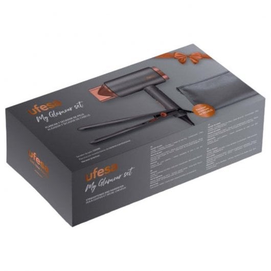 Ufesa My Glamour Pack Sèche-linge 2200W + Fer Céramique Noir