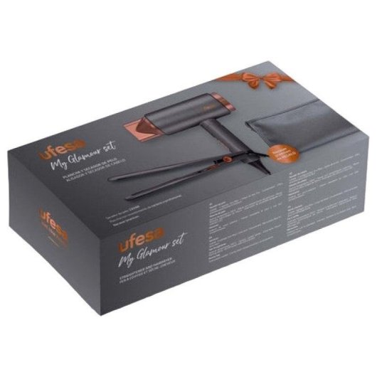 Ufesa My Glamour Pack Secador 2200W + Plancha Cerámica Negros