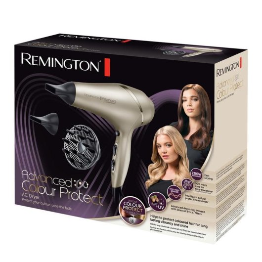 Professioneller Ionen Föhn Remington Advanced Colour Protect AC8605 2300W 3 Temperaturstufen 2 Geschwindigkeiten Diffusor Gold