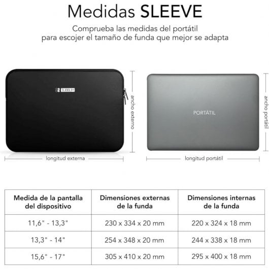 Subblim Business Laptophülle Neopren für Laptops bis 14" Schwarz