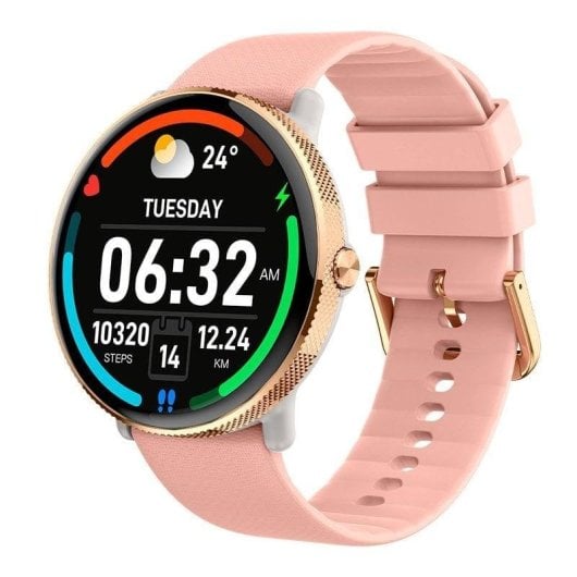 Cool Forever Bluetooth 44mm AMOLED Rosé Wasserdicht IP67 SpO2 Herzfrequenz Schlafmonitor