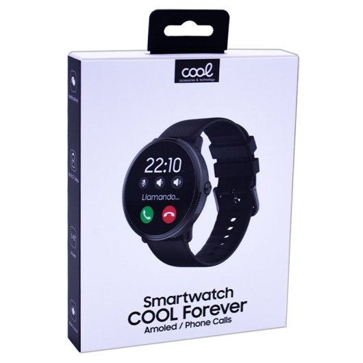 Cool Forever Smartwatch Pantalla Amoled Silicona Negro