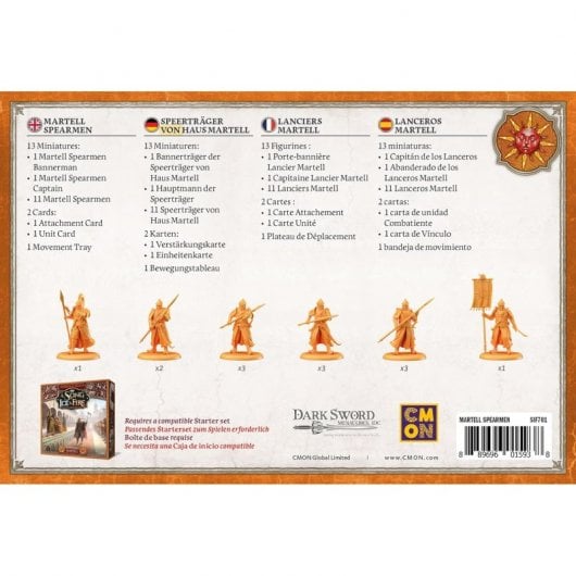 Asmodee Le Cronache del Ghiaccio e del Fuoco Martell Lancers Espansione miniature multilingue
