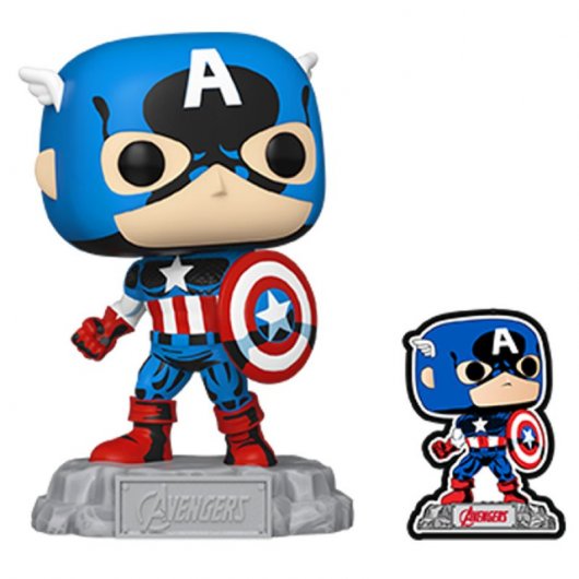 Funko Pop Marvel A60-Comic Capitán América con Pin | PcComponentes.com