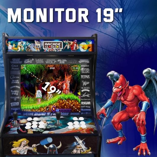 UnicView Bartop Maquina Recreativa de 19" 4:3 con 9800 Juegos Pandora Box DX 2 Plus Modelo Ghost