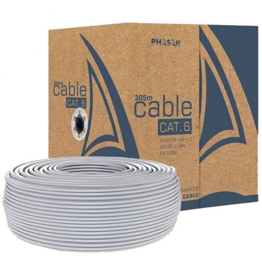 Phasak Cavo UTP Bobina Cat. 6 CCA Solid AWG23 100m