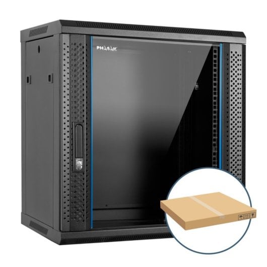 Phasak Armário Mural 19 12u 600x450mm Desmontado Preto