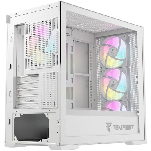 Tempest Stronghold ARGB M-ATX Cristal Templado USB 3.0 Blanca
